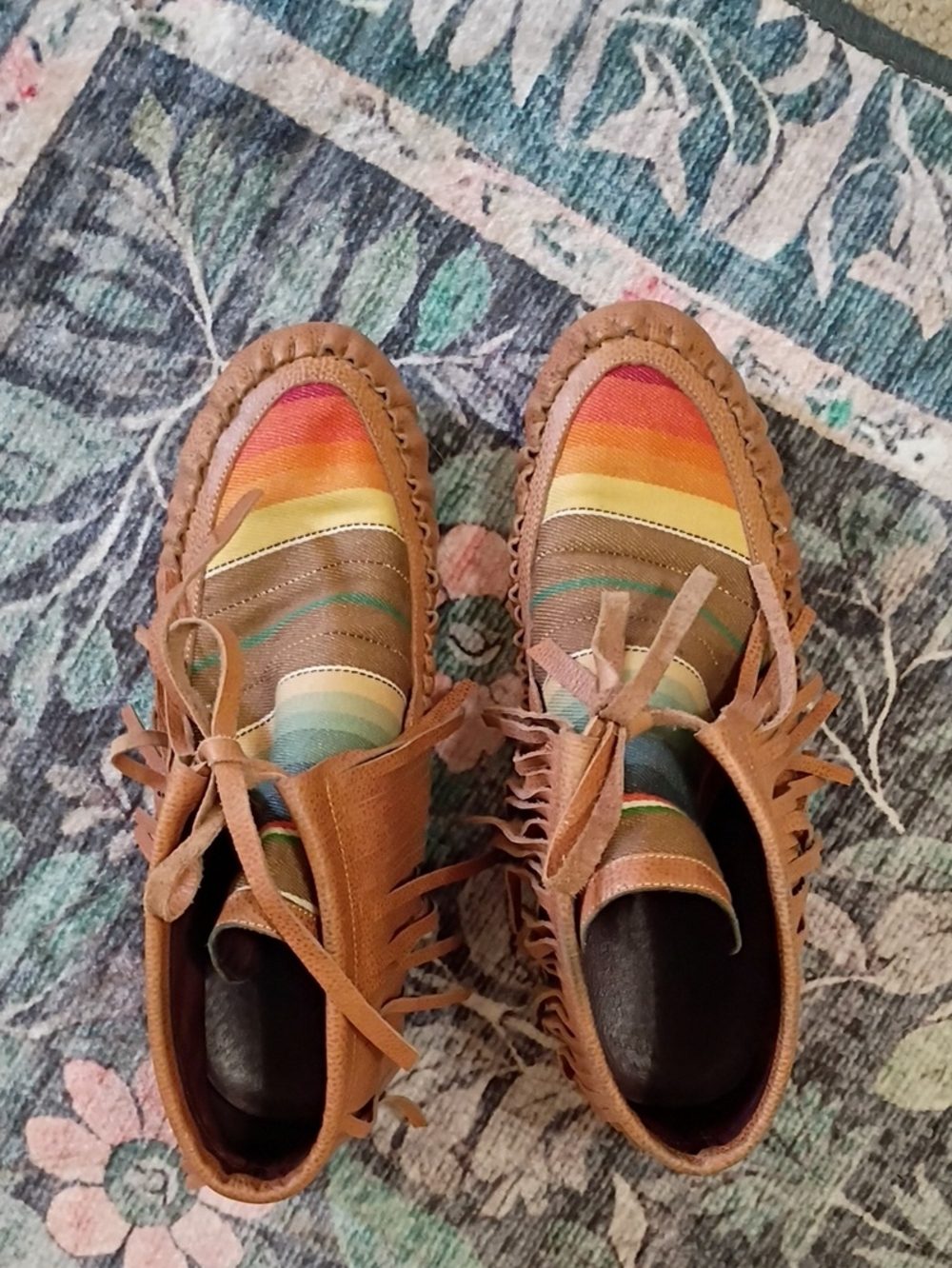 L&B Serape Leather Moccasins